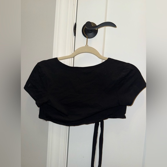 SHEIN Black V-Neck Wrap Blouse - Picture 5 of 6